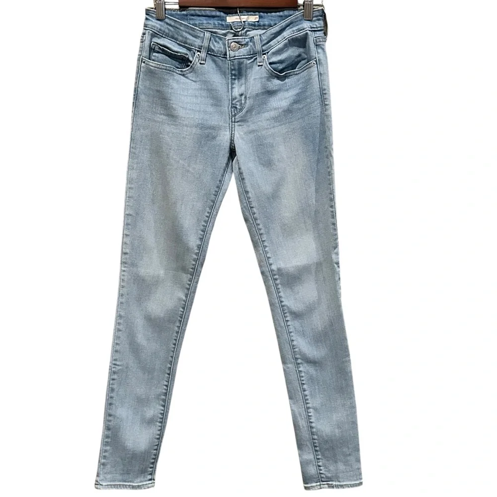 (Sold)Levi's 711 Skinny Jeans Women’s Size 27 Light Wash Mid Rise Stretch 27x 30 - Picture 2 of 12
